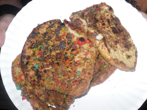 The Silly Rabbit French toast breaded in crushed Trix cereal. (Submitted by Matt Schick)