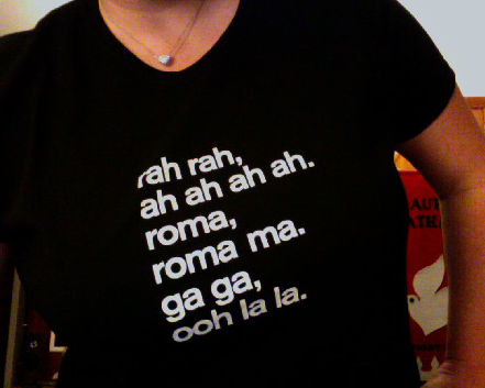 fuckyeahladygaga:
rah rah t-shirt from wordboner.com!
Looking good! Get them here, just FYI.